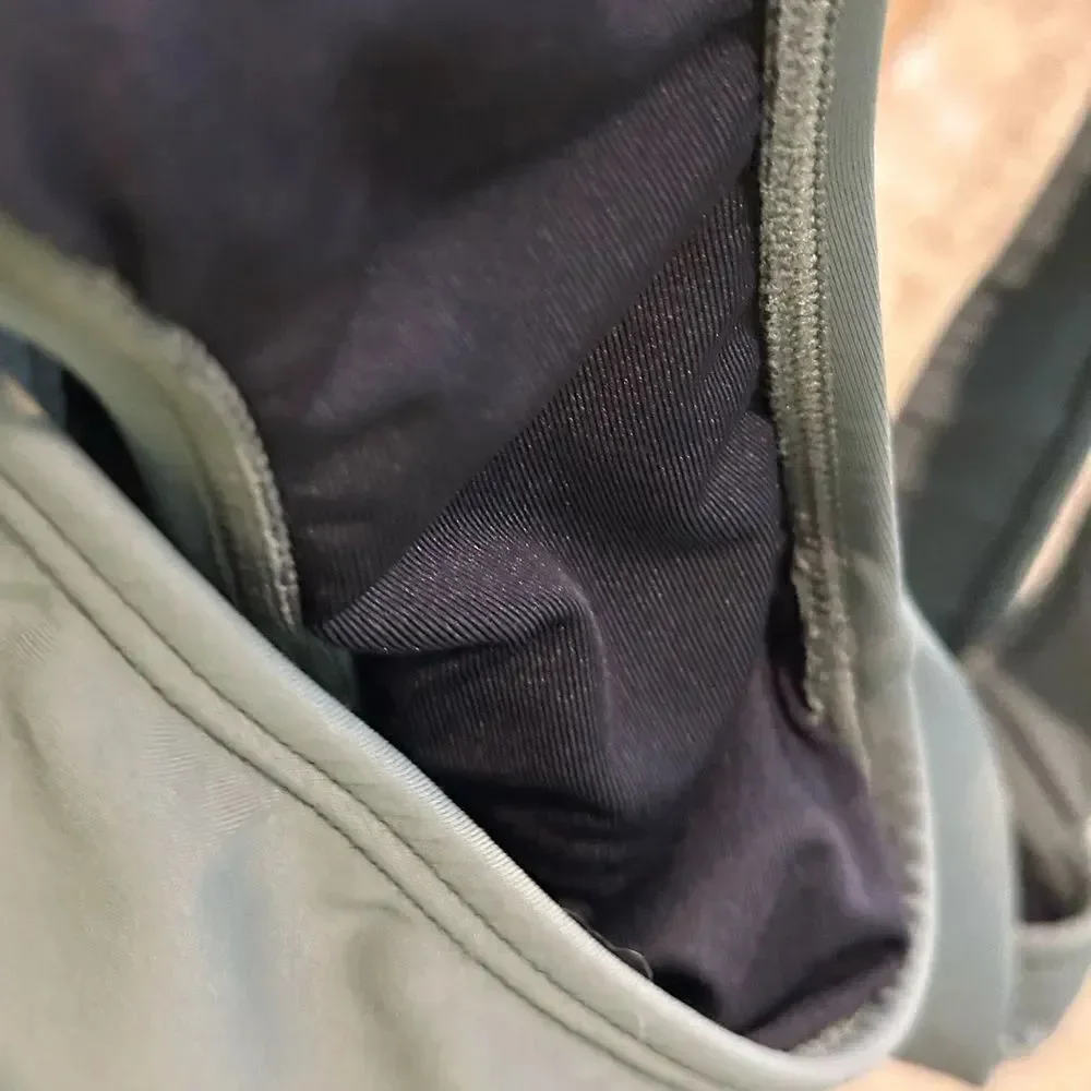Carmen Marc Valvo olive mesh